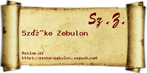 Szőke Zebulon névjegykártya